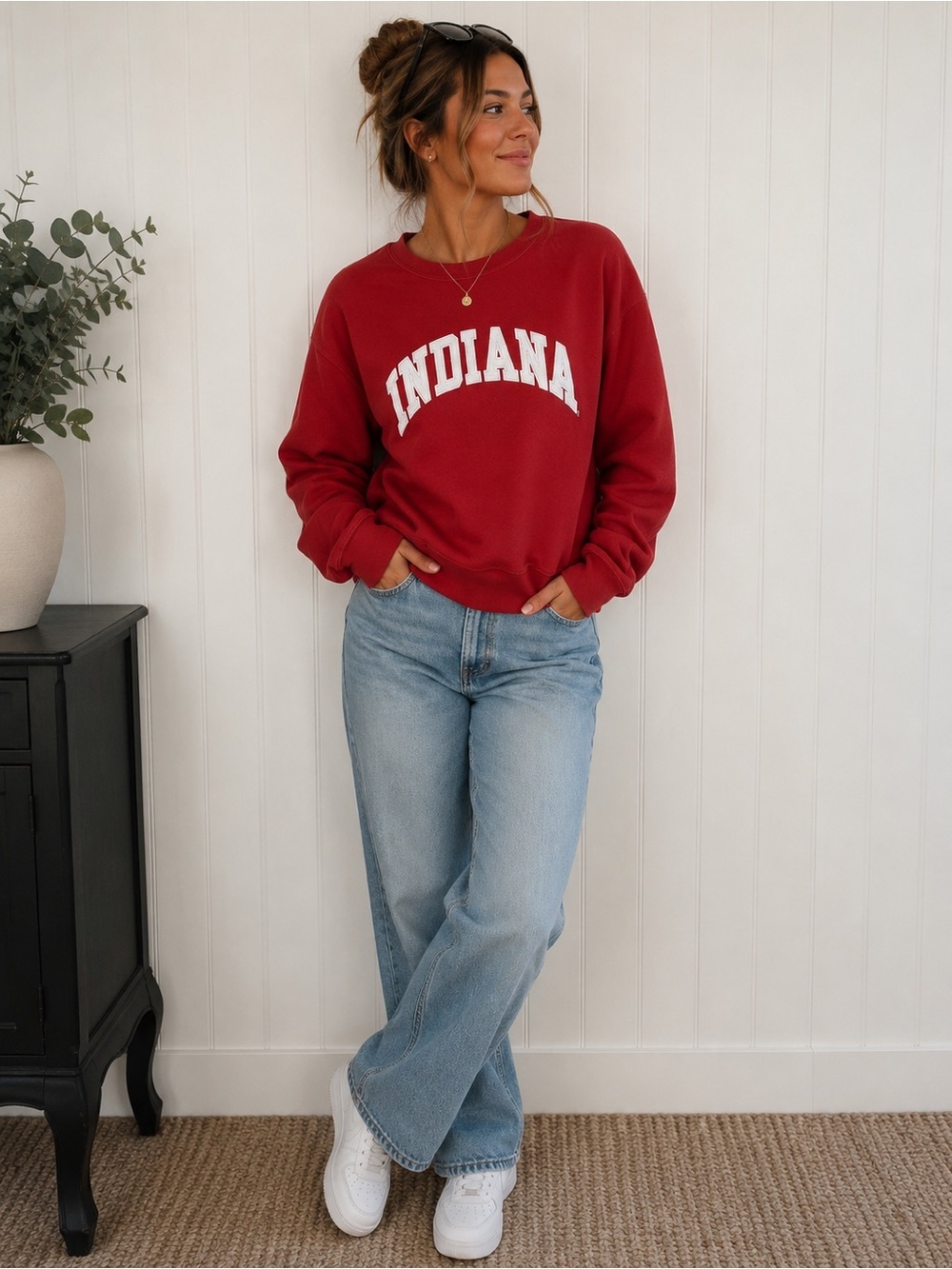 Indiana University Hoosiers Crewneck Sweatshirt Red Steve & Barry's‎ Small